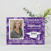 紫のモダン《写真》ぼけ味バブル写真卒業 招待状 (スタンド正面)