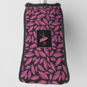 紫のモノグラムの紅葉パターン ゴルフヘッドカバー (回転90)