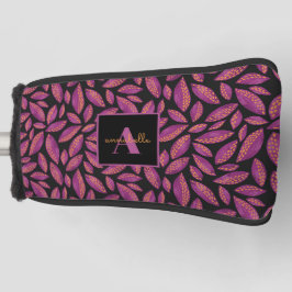 紫のモノグラムの紅葉パターン ゴルフヘッドカバー