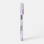 紫のモノグラム大人っぽい花柄 iPhoneケース (右側面)
