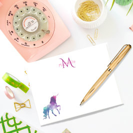 紫のユニコーンモノグラムの白 ポストイット