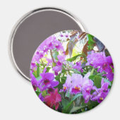 紫のユリの磁石 マグネット (正面/裏面)