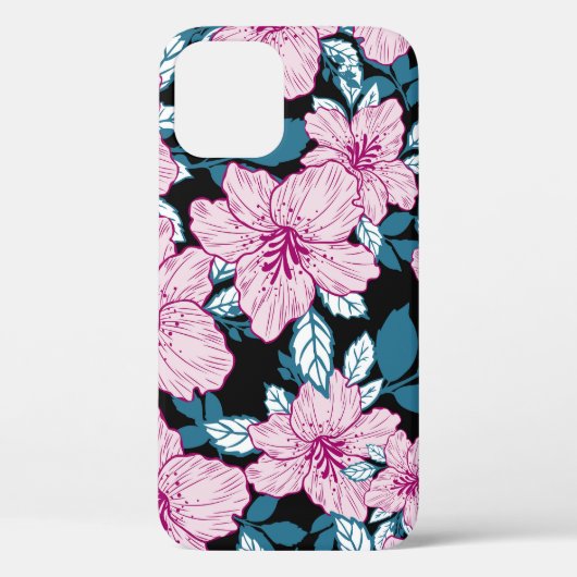 紫のユリ、青い葉の背景。 Case-Mate iPhoneケース (裏面)