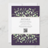 紫のユーカリ結婚ス 招待状 (裏面)