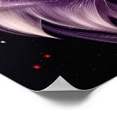 紫のライオンと星空の背景 ポスター (角)