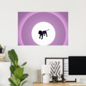 紫のライオン ポスター (ホームオフィス)