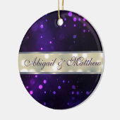 紫のライトクリスマパーソナライズされたスオーナメント セラミックオーナメント (左)