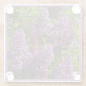 紫のライラックかわいらし、庭の花のシーン ガラスコースター (裏面)