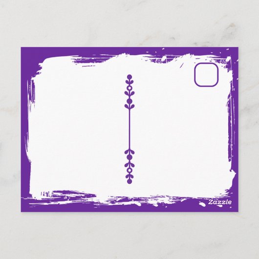 紫のライラックとコーヒー | ジャストことわざこんにちは ポストカード (裏面)