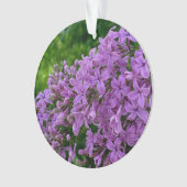 紫のライラックのロマンチックエレガントな紫のフローラ写真 オーナメント (正面)