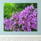 紫のライラックのロマンチックエレガントな紫のフローラ写真 キャンバスプリント (インサイチュ (ウッドフロア))