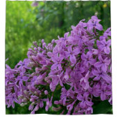 紫のライラックのロマンチックエレガントな紫のフローラ写真 シャワーカーテン (正面)