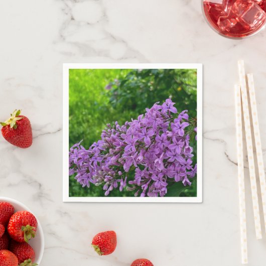 紫のライラックのロマンチックエレガントな紫のフローラ写真 スタンダードカクテルナプキン (インサイチュ)