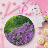 紫のライラックのロマンチックエレガントな紫のフローラ写真 ペーパープレート (パーティー)