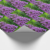 紫のライラックのロマンチックエレガントな紫のフローラ写真 ラッピングペーパー (角)