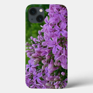 紫のライラックのロマンチックエレガントな紫のフローラ写真 iPhone 13ケース