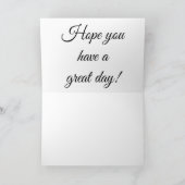 紫のライラック「1日素晴らし持て」 カード (内部)