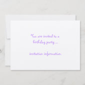 紫のライリー 招待状 (裏面)