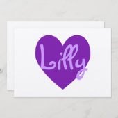 紫のライリー 招待状 (正面/裏面)