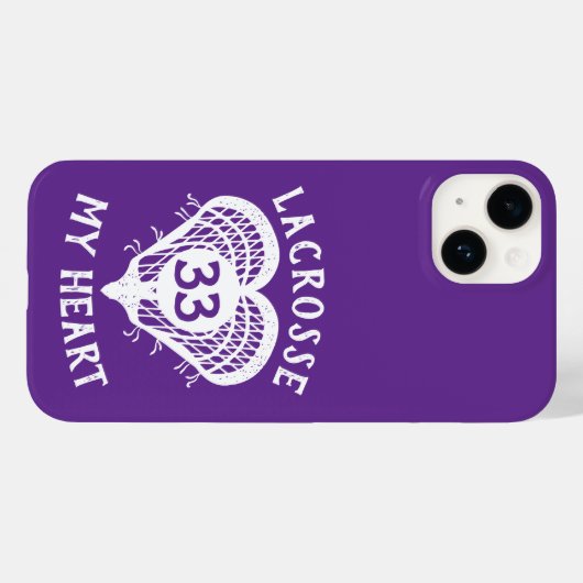 紫のラクロスマイハートケースメイトiPhoneケース Case-Mate iPhoneケース (裏面 (横))