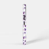 紫のラブハート柄 SAMSUNG GALAXYケース (右側面)