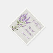 紫のラベンダーの花の木のブライダルシャワー スタンダードカクテルナプキン (角)