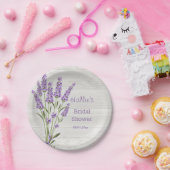 紫のラベンダーの花の木のブライダルシャワー ペーパープレート (パーティー)