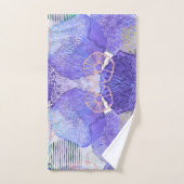 紫のラベンダー抽象芸術水彩画モダン バスタオルセット (ハンドタオル)