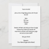 紫のランをイメージした水彩ピンクのヨガハッピーアワー 招待状 (裏面)