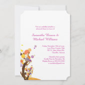 紫のリハーサル結婚ディナーに木を愛する 招待状 (裏面)