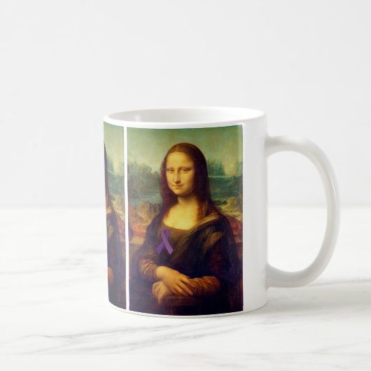 紫のリボンのモナリザ コーヒーマグカップ (右)