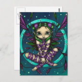 「紫のリボンの妖精」はがき ポストカード (正面/裏面)