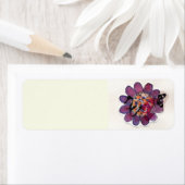 紫のリボンの花 ラベル (インサイチュ)