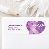 紫のリボン希望～郵送ラベル ラベル (インサイチュ)