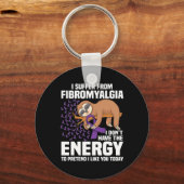 紫のリボン戦士線維筋痛症の認識を支援する キーホルダー (正面)