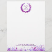 紫のリーススプラッシュモダンウォーターの色のレターヘッド レターヘッド (正面)