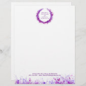 紫のリーススプラッシュモダンウォーターの色のレターヘッド レターヘッド (正面/裏面)