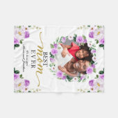 紫のリース最高の写真母なる母の日 フリースブランケット (正面(横))