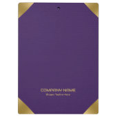 紫のレザーのイメージプリント(金ゴールドアクセント付) クリップボード (裏面)