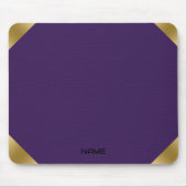 紫のレザーのイメージプリント(金ゴールドアクセント付) マウスパッド (正面)