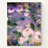 紫のレシピクックブックフローラ水の色ヴィンテージ ノートブック (裏面)