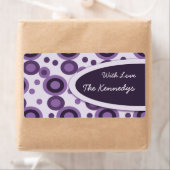 紫のレトロドットギフトラベルラベパーソナライズされたル ラベル (インサイチュ)