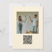 紫のレトロフローラとフォト結婚式招待状 招待状 (裏面)