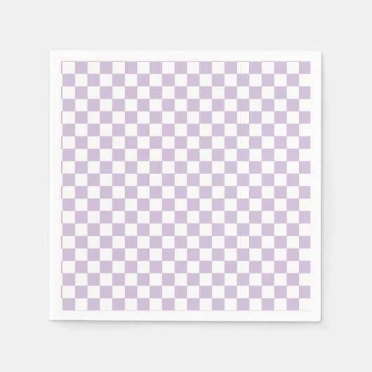 紫のレトロ市松模様に誕生日 スタンダードカクテルナプキン (正面)