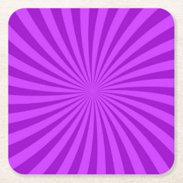 紫のレトロ日が差すことの背景 スクエアペーパーコースター