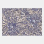 紫のレースとダイヤモンド ラッピングペーパーシート (正面2)