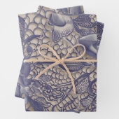 紫のレースとダイヤモンド ラッピングペーパーシート (インサイチュ)