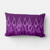 紫のレース保の炎にテキストを落ち着かせる ランバークッション (裏面)