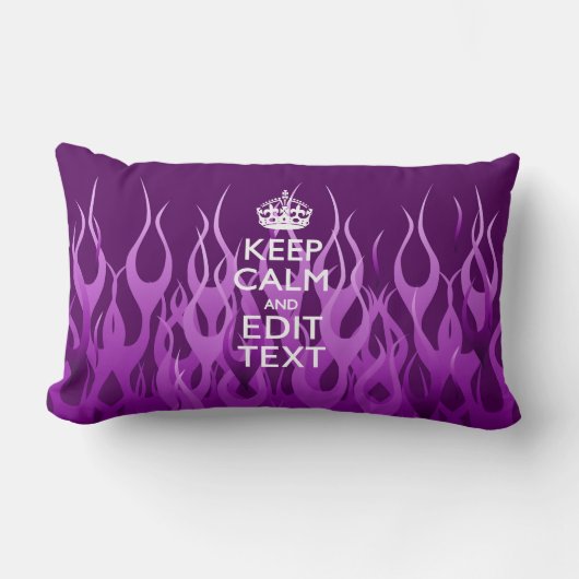 紫のレース保の炎にテキストを落ち着かせる ランバークッション (正面)