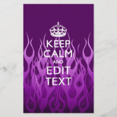 紫のレース保の炎にテキストを落ち着かせる 便箋 (正面)